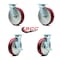 Service Caster 8 Inch Poly on Aluminum Swivel Caster Set with Roller Bearings 2 Brakes SCC SCC-30CS820-PAR-2-TLB-2 - alternate 3